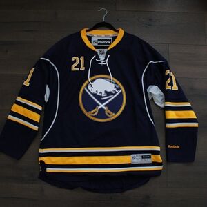 Reebok Buffalo Sabres #21 Navy & Gold Hockey Jersey